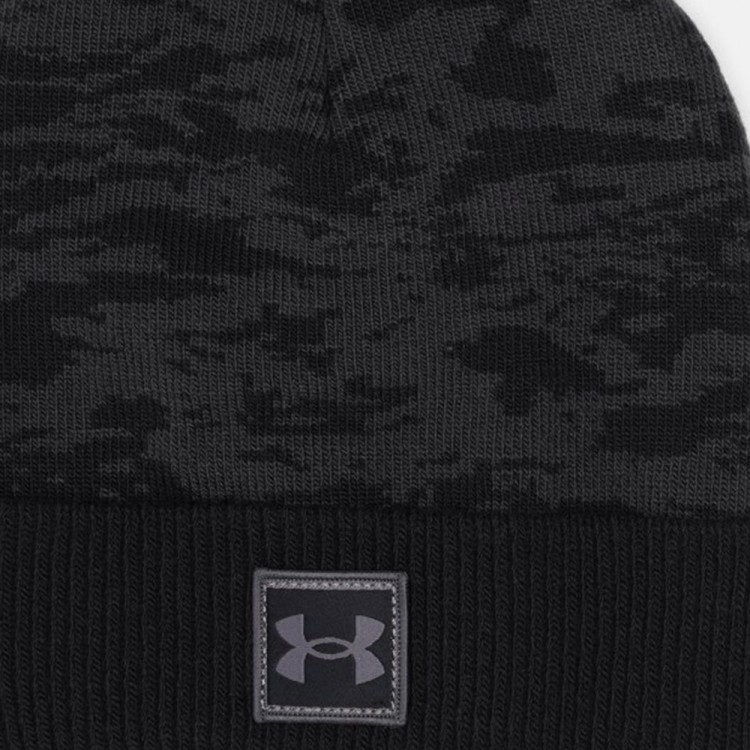 Шапка  Under Armour Ua Graphic Knit Beanie черная 1365939-001 изображение 3