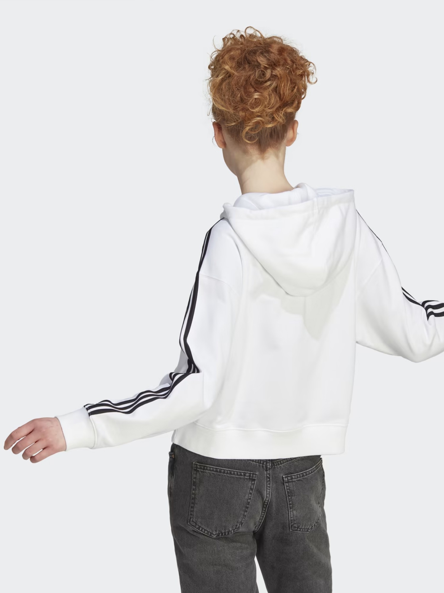 Толстовка женская Adidas W 3S FT FZ S HD белая IK8387 изображение 3