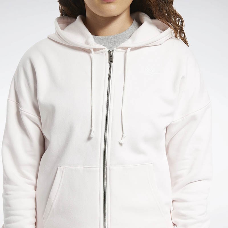 Толстовка жіноча Reebok Training Essentials Full-Zip рожева FT0888 — фото 4