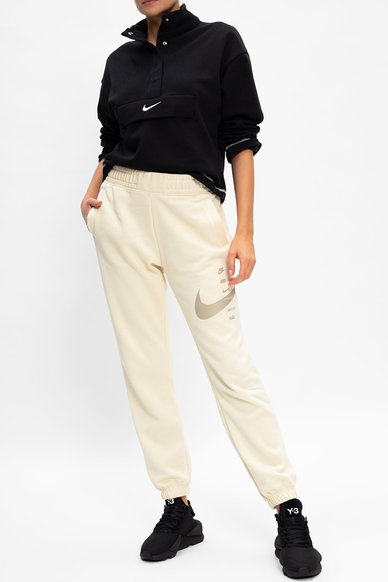 Штани жіночі Nike W Nsw Swsh Pant Flc Bb бежеві CU5631-238  изображение 2
