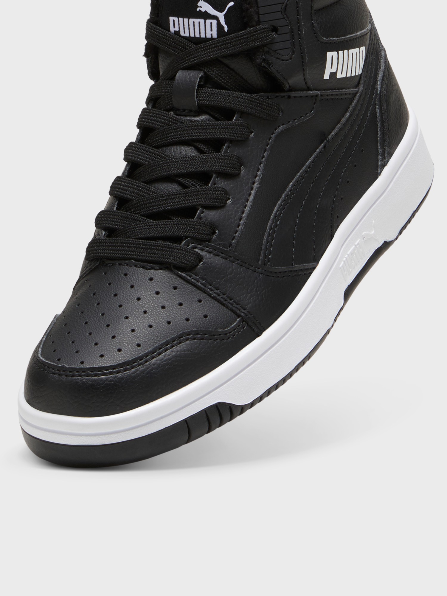 Кросівки дитячі Puma Rebound V6 Mid WTR Jr чорні 39468501 изображение 6