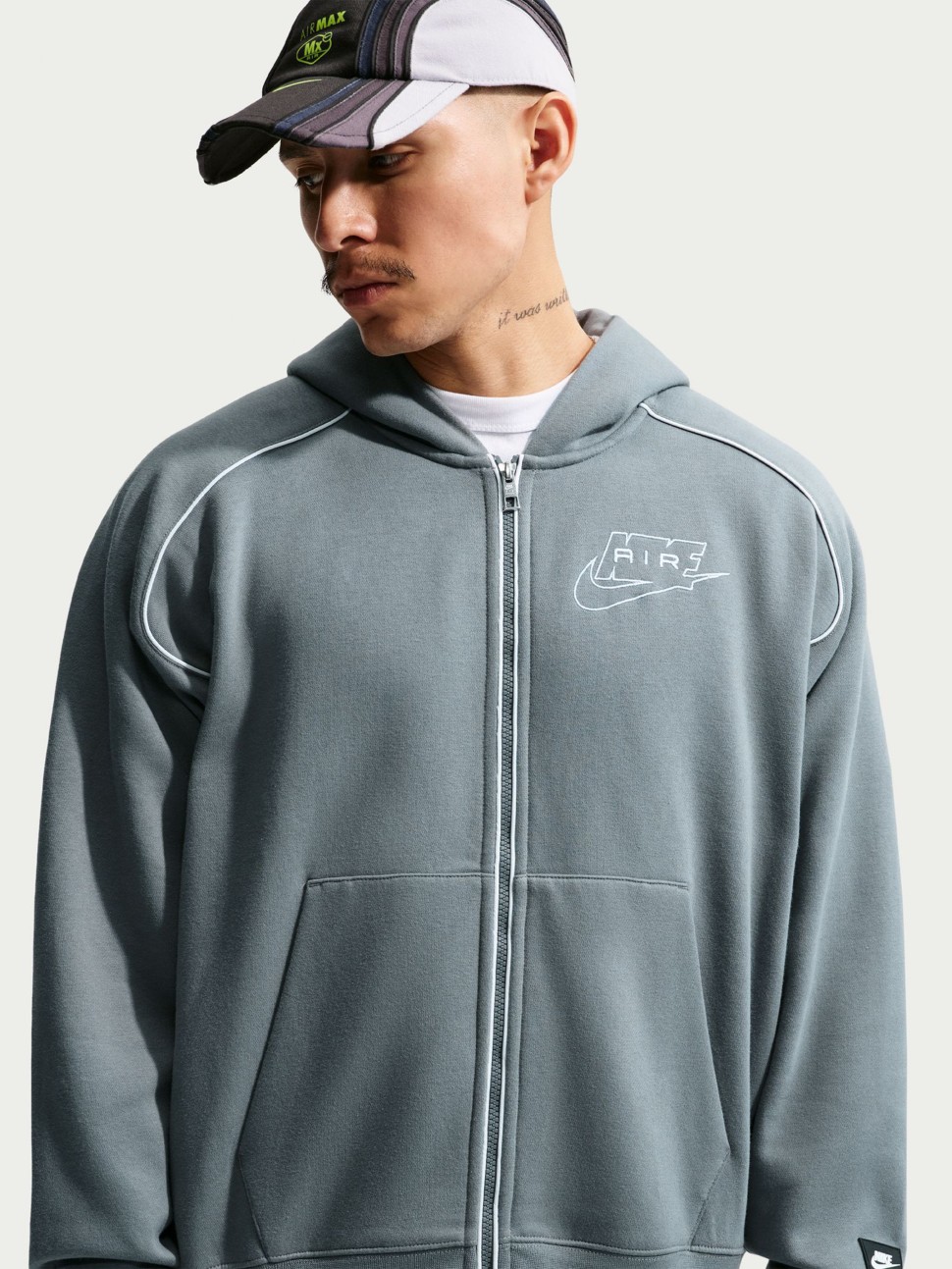 Men's sweatshirt Nike M NK AIR BB FZ HDY gray IF1274-084 — photo 3