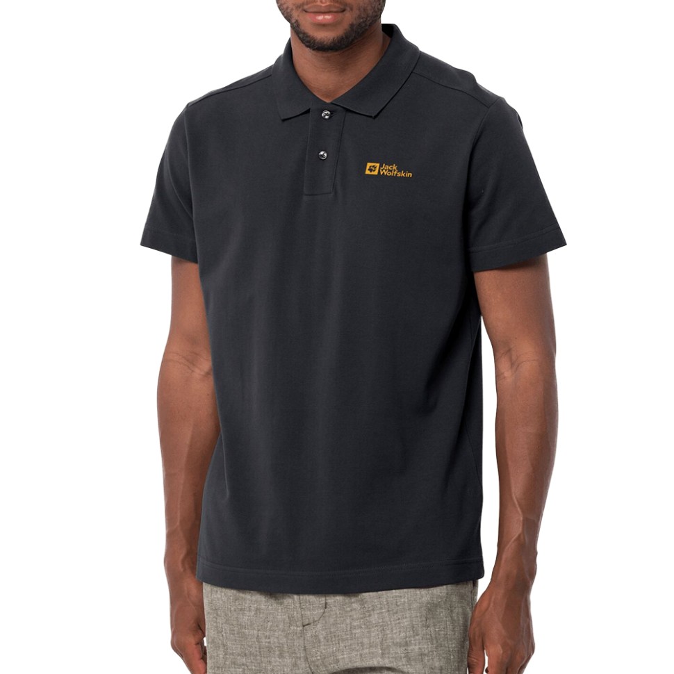 Футболка чоловіча Jack Wolfskin ESSENTIAL POLO M чорна 1809301-6000