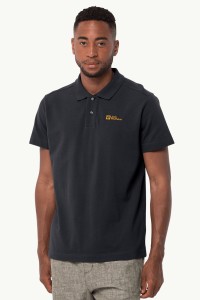 Футболка чоловіча Jack Wolfskin ESSENTIAL POLO M чорна 1809301-6000 изображение 2