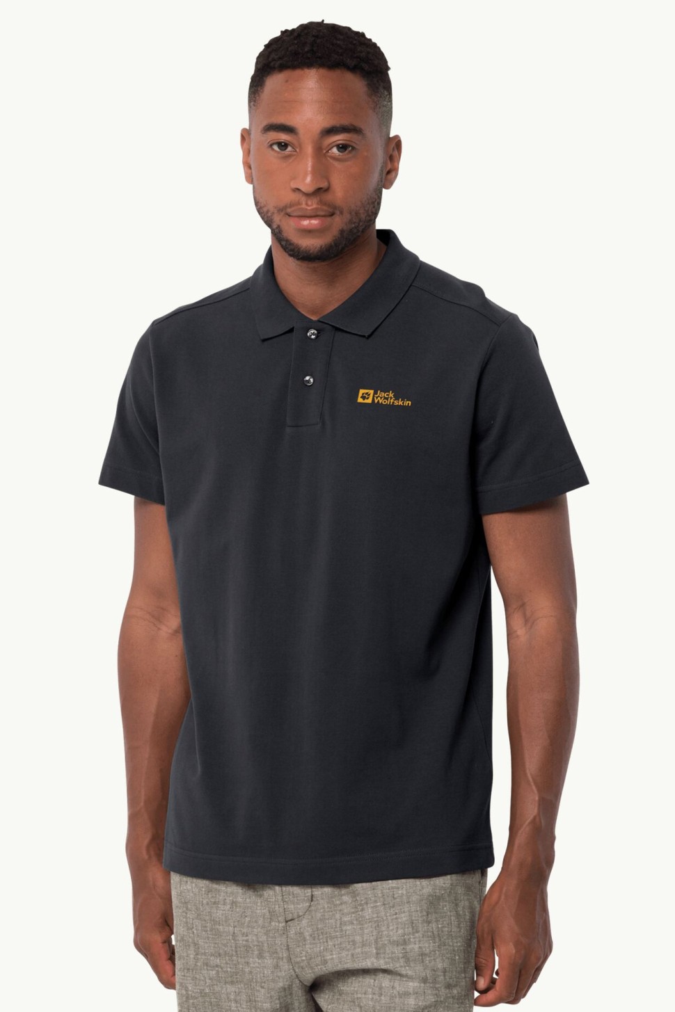 Футболка чоловіча Jack Wolfskin ESSENTIAL POLO M чорна 1809301-6000 — фото 2