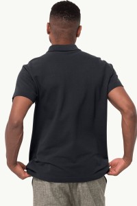 Футболка чоловіча Jack Wolfskin ESSENTIAL POLO M чорна 1809301-6000 изображение 3