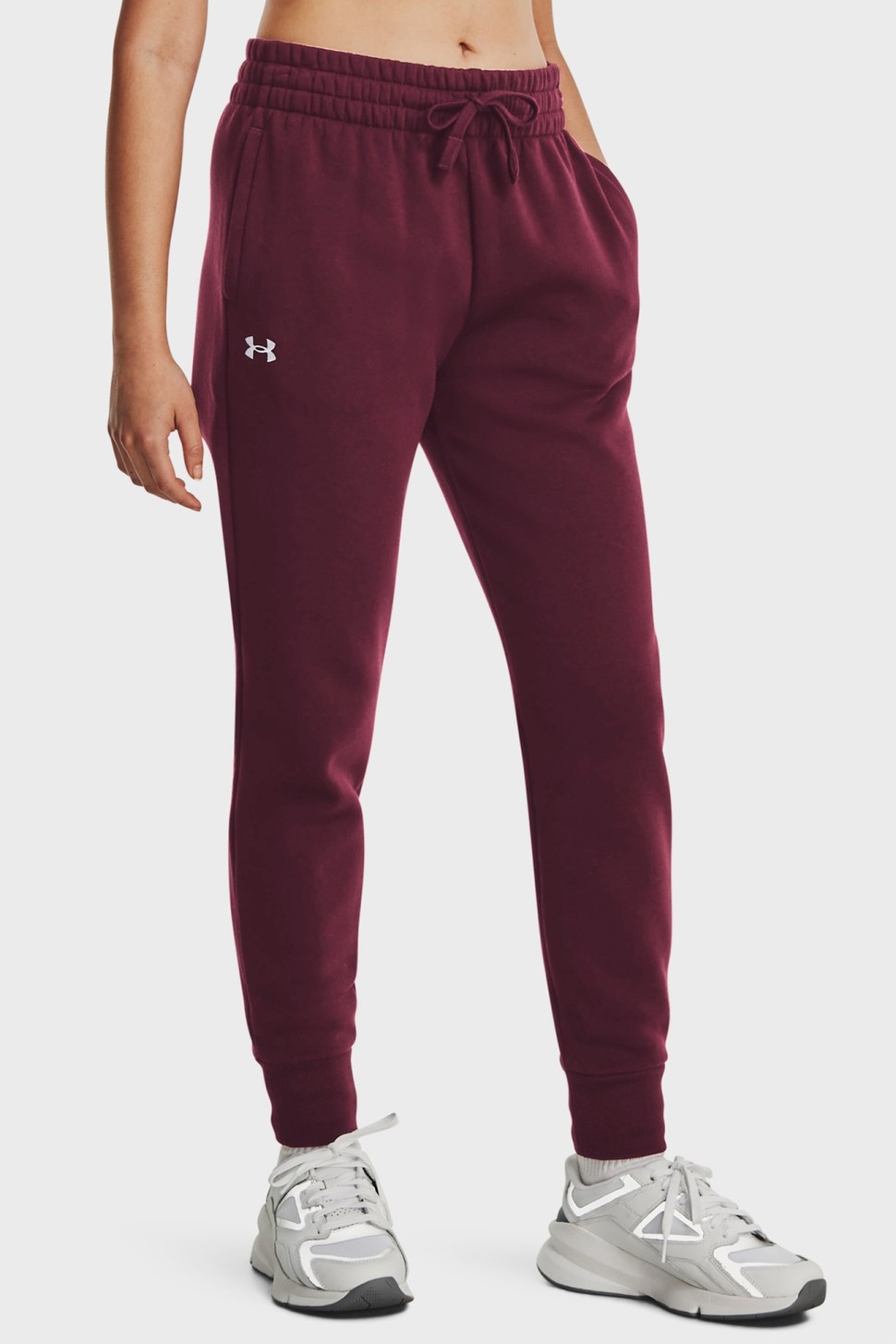 Штани жіночі Under Armour UA Rival Fleece Jogger бордові 1379438-600 — фото 2
