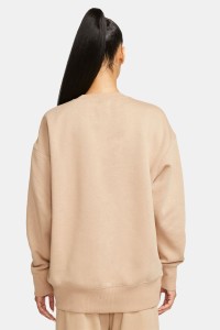 Толстовка женская Nike W NSW PHNX FLC OS CREW бежевая DQ5733-200 изображение 3