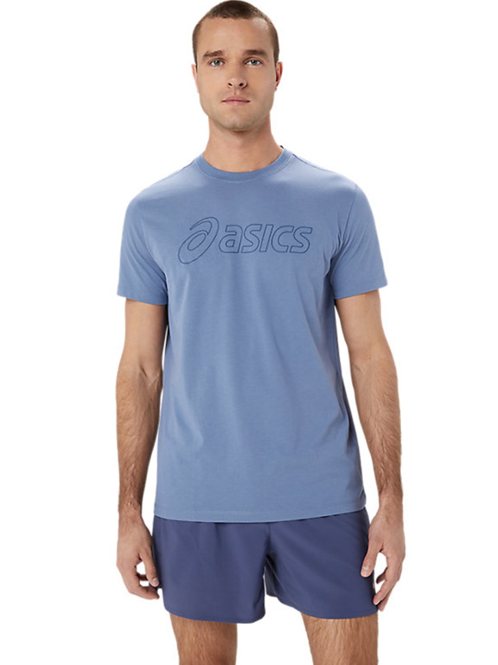 Футболка чоловіча Asics ASICS LOGO SS TEE синя 2031E188-400 — фото 2