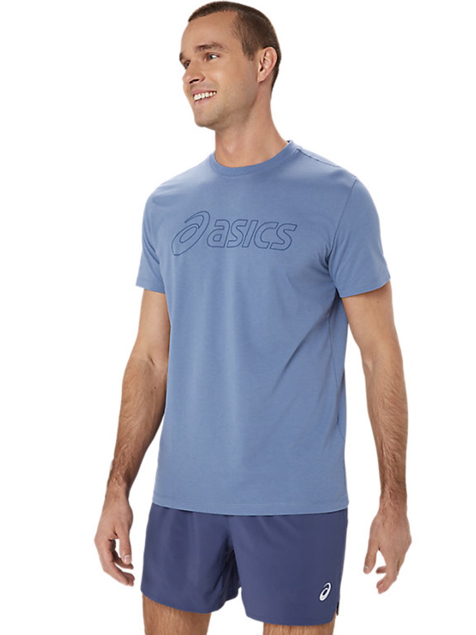 Футболка чоловіча Asics ASICS LOGO SS TEE синя 2031E188-400 — фото 4