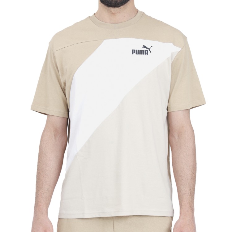 Футболка мужская Puma PUMA POWER Colorblock Tee бежевая 67892983 изображение 1