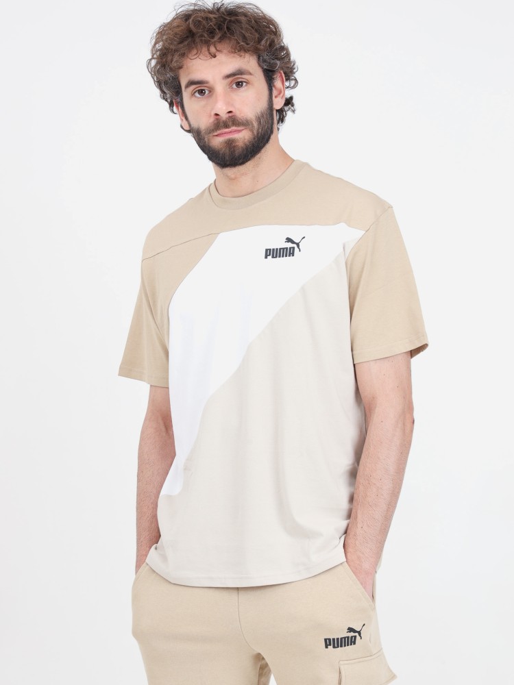 Футболка мужская Puma PUMA POWER Colorblock Tee бежевая 67892983 изображение 2