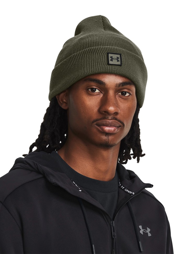 Шапка мужская Under Armour UA Halftime Cuff оливковая 1373155-390 изображение 3