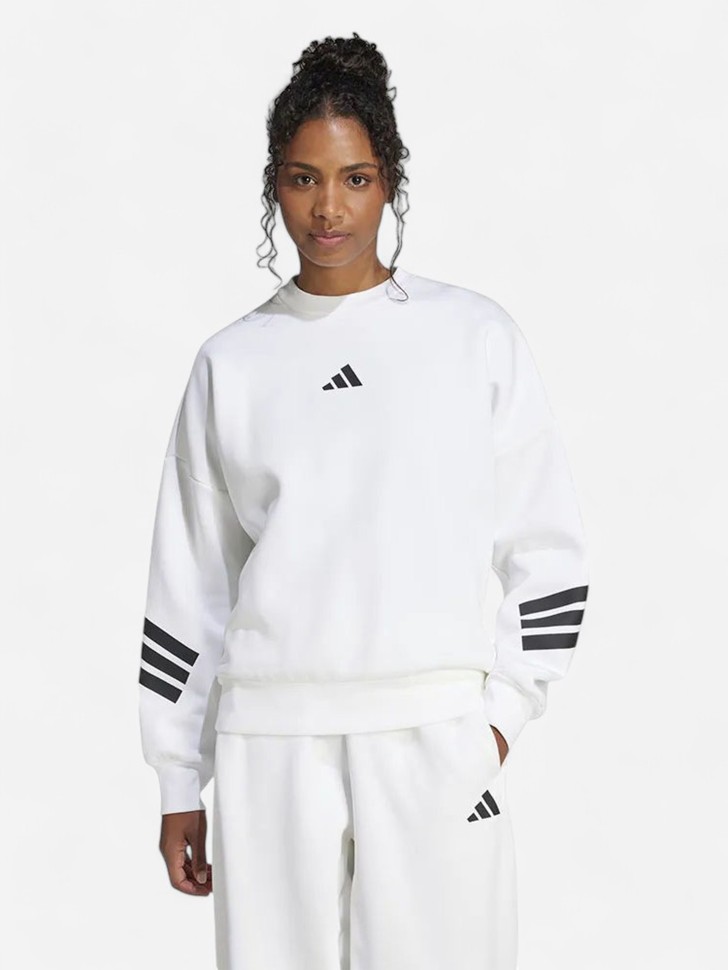 Толстовка жіноча Adidas W FI 3S SWT біла JE0204 изображение 2