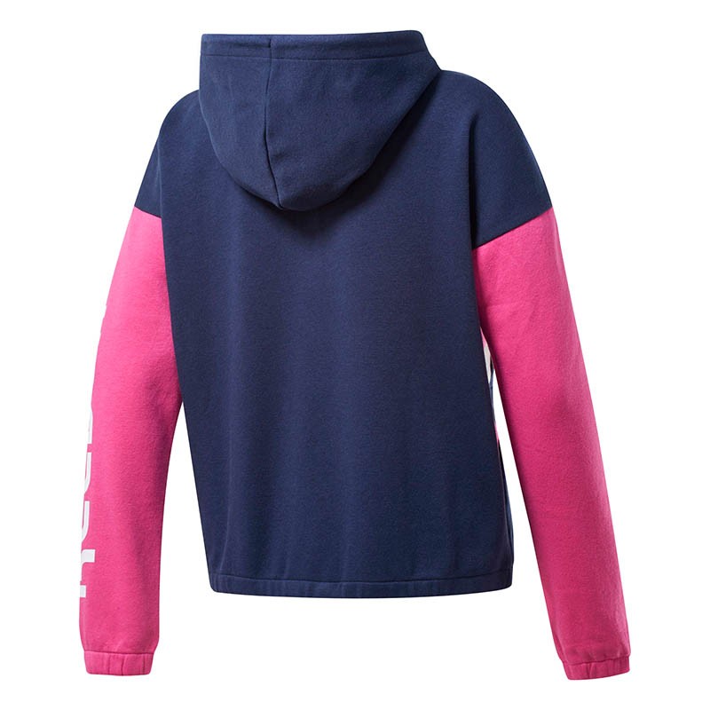 Толстовка женская Reebok Training Essentials Logo Hoodie темно-синяя FU2249 изображение 2