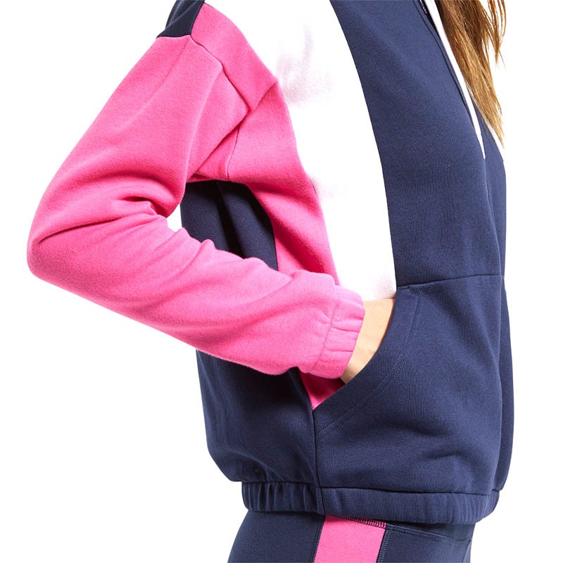 Толстовка женская Reebok Training Essentials Logo Hoodie темно-синяя FU2249 изображение 3