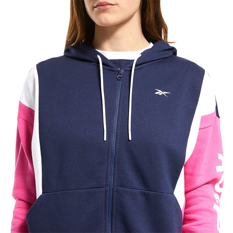 Толстовка женская Reebok Training Essentials Logo Hoodie темно-синяя FU2249 изображение 5