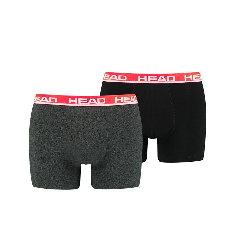 Боксеры мужские HEAD BASIC BOXER 2P темно-серые 701202741011