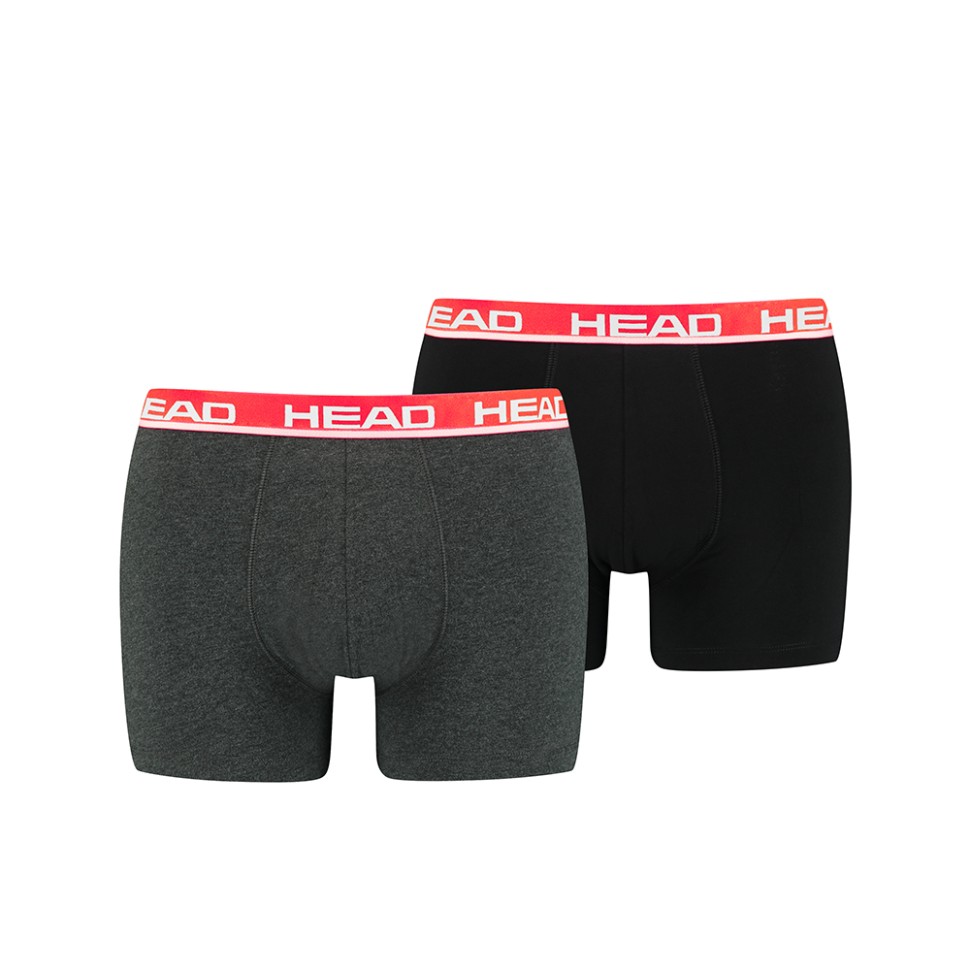 Боксери чоловічі HEAD BASIC BOXER 2P темно-сірі 701202741011 — фото 1