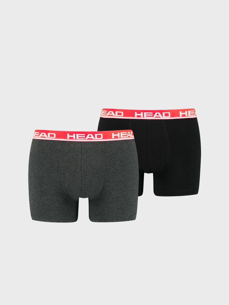 Боксери чоловічі HEAD BASIC BOXER 2P темно-сірі 701202741011 изображение 2
