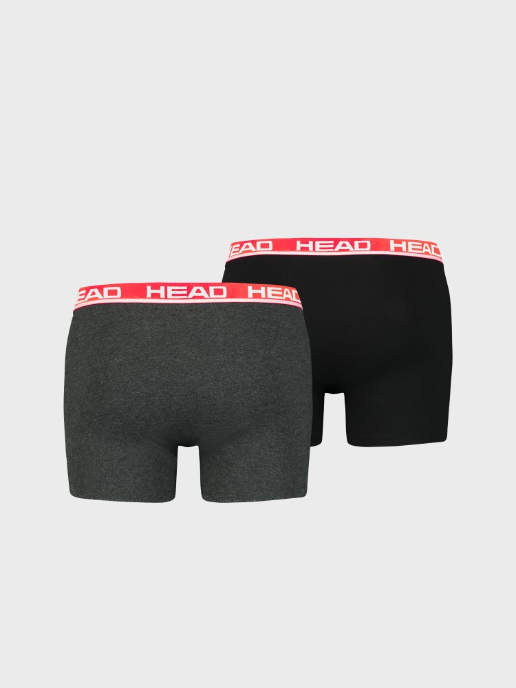 Боксери чоловічі HEAD BASIC BOXER 2P темно-сірі 701202741011 изображение 3