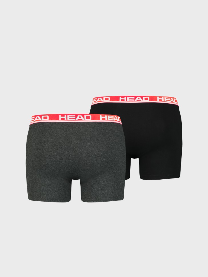 Боксери чоловічі HEAD BASIC BOXER 2P темно-сірі 701202741011 изображение 3