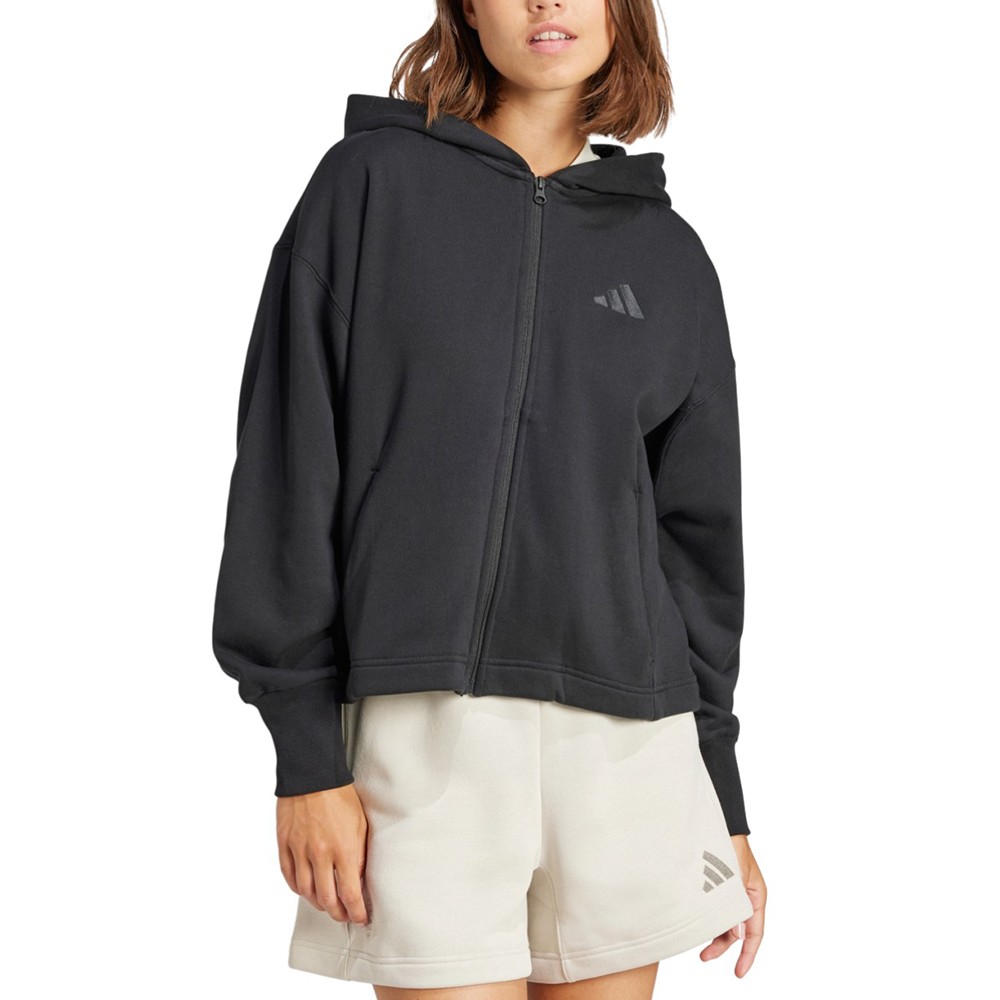 Толстовка женская Adidas W ALL SZN FT FZ черная JJ1251