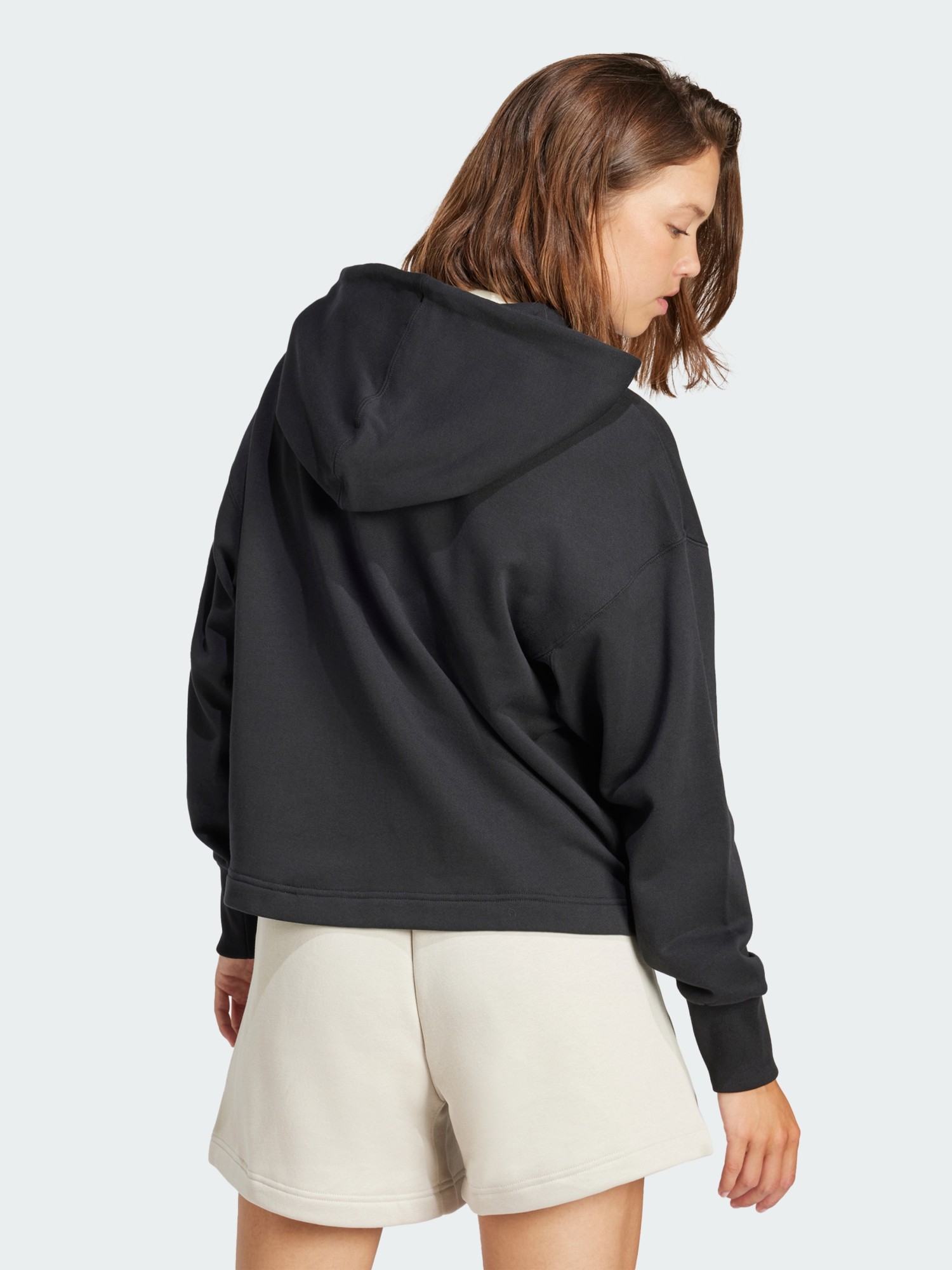 Толстовка женская Adidas W ALL SZN FT FZ черная JJ1251 изображение 3