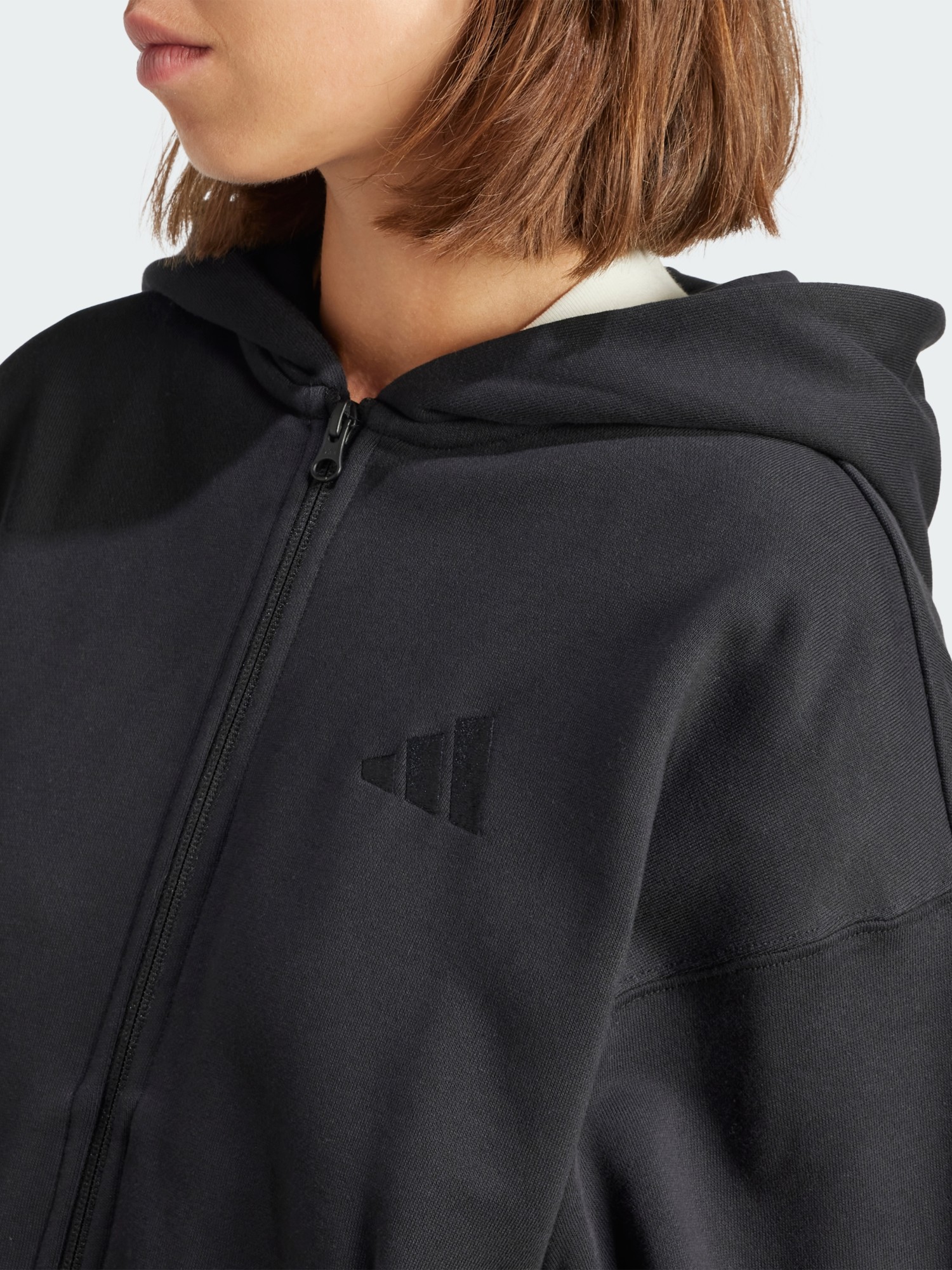 Толстовка женская Adidas W ALL SZN FT FZ черная JJ1251 изображение 4