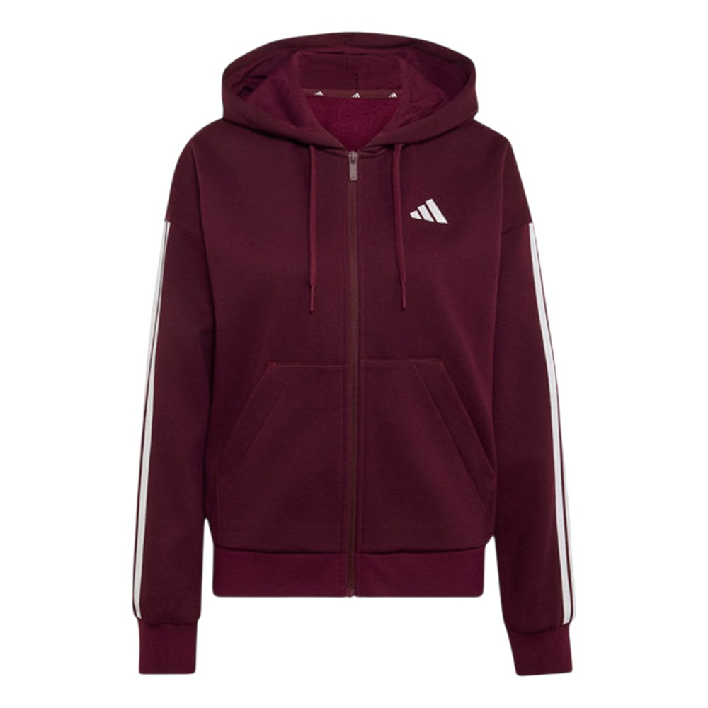 Толстовка жіноча Adidas W 3S FL FZ HD бордова KF6270 изображение 1