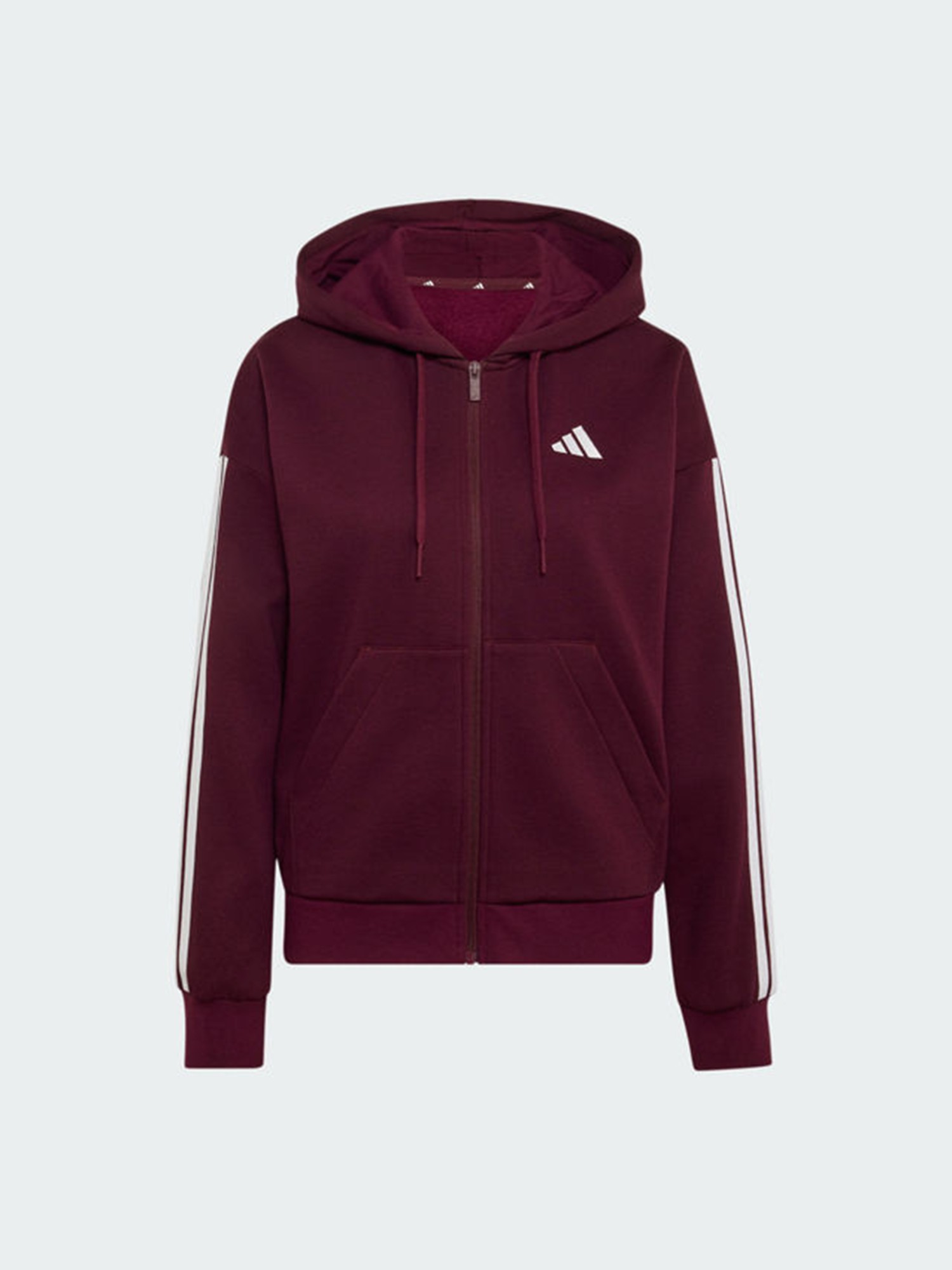 Толстовка жіноча Adidas W 3S FL FZ HD бордова KF6270 изображение 2