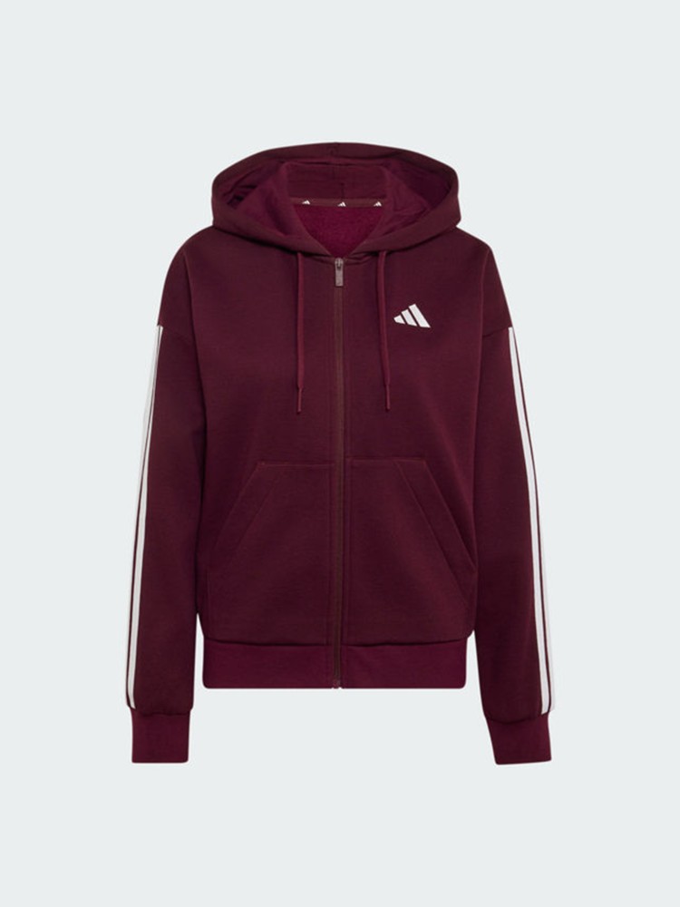 Толстовка жіноча Adidas W 3S FL FZ HD бордова KF6270 изображение 2