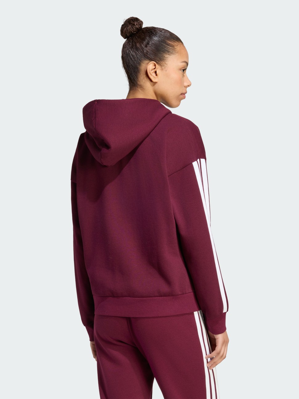 Толстовка жіноча Adidas W 3S FL FZ HD бордова KF6270 — фото 4 — Sport City Толстовка жіноча Adidas W 3S FL FZ HD бордова KF6270 — фото 4