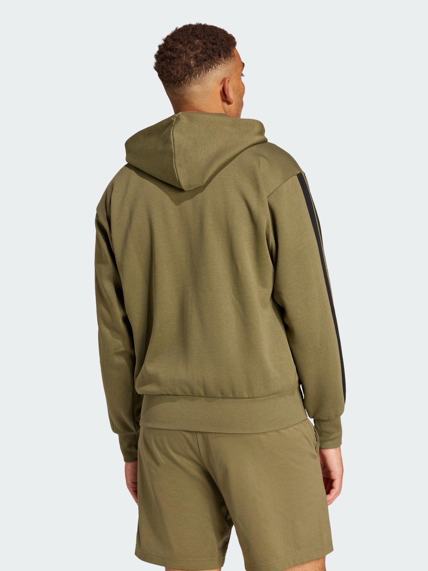 Толстовка чоловіча Adidas M 3S FL FZ HD оливкова JD1864 изображение 3