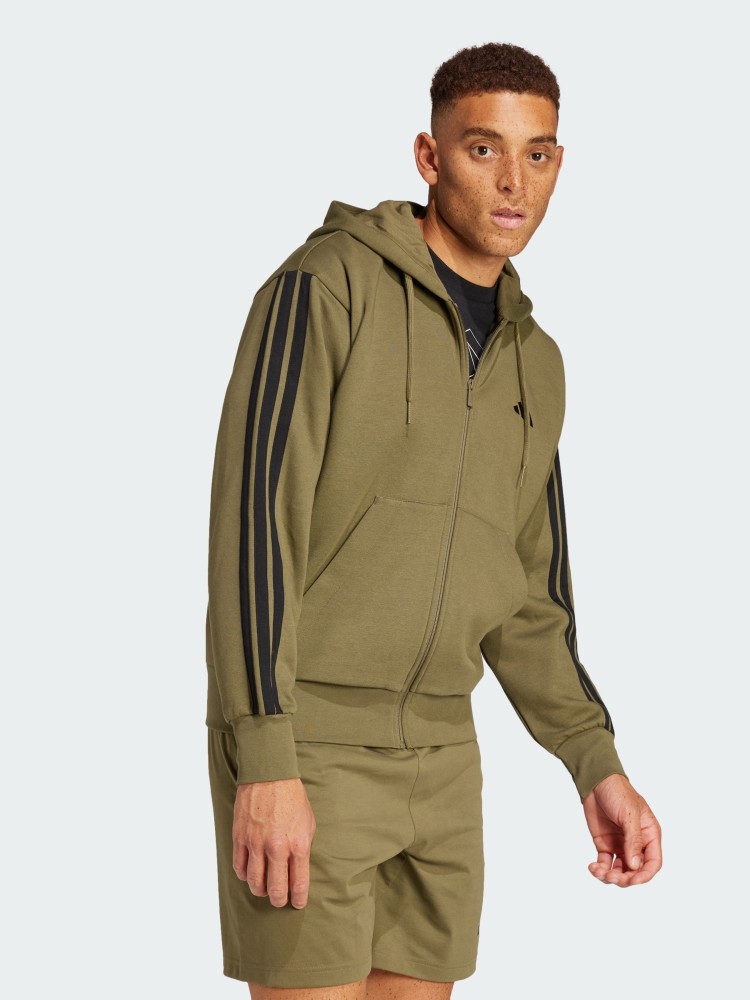 Толстовка чоловіча Adidas M 3S FL FZ HD оливкова JD1864 изображение 4