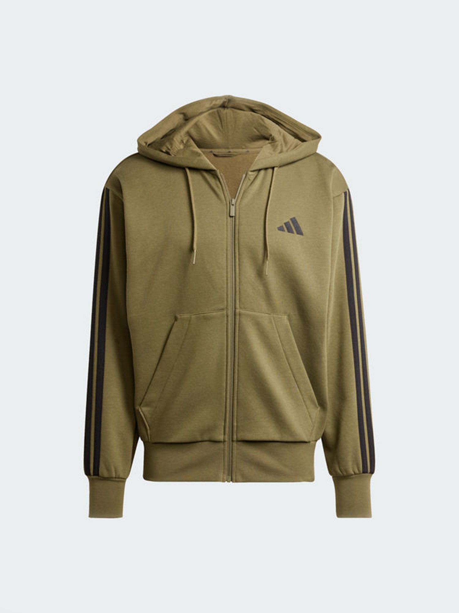 Толстовка чоловіча Adidas M 3S FL FZ HD оливкова JD1864 изображение 7