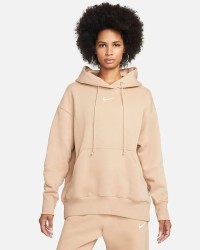 Толстовка женская Nike W NSW PHNX FLC OS PO HOODIE бежевая DQ5860-200 изображение 2