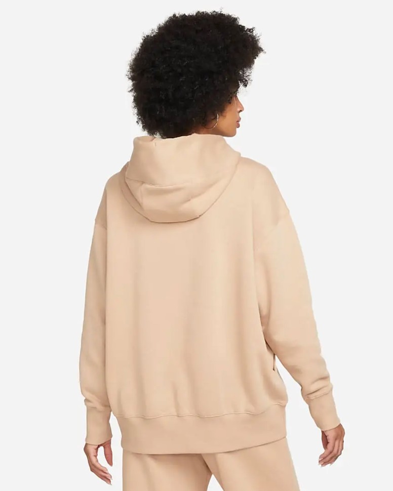 Толстовка женская Nike W NSW PHNX FLC OS PO HOODIE бежевая DQ5860-200 изображение 3