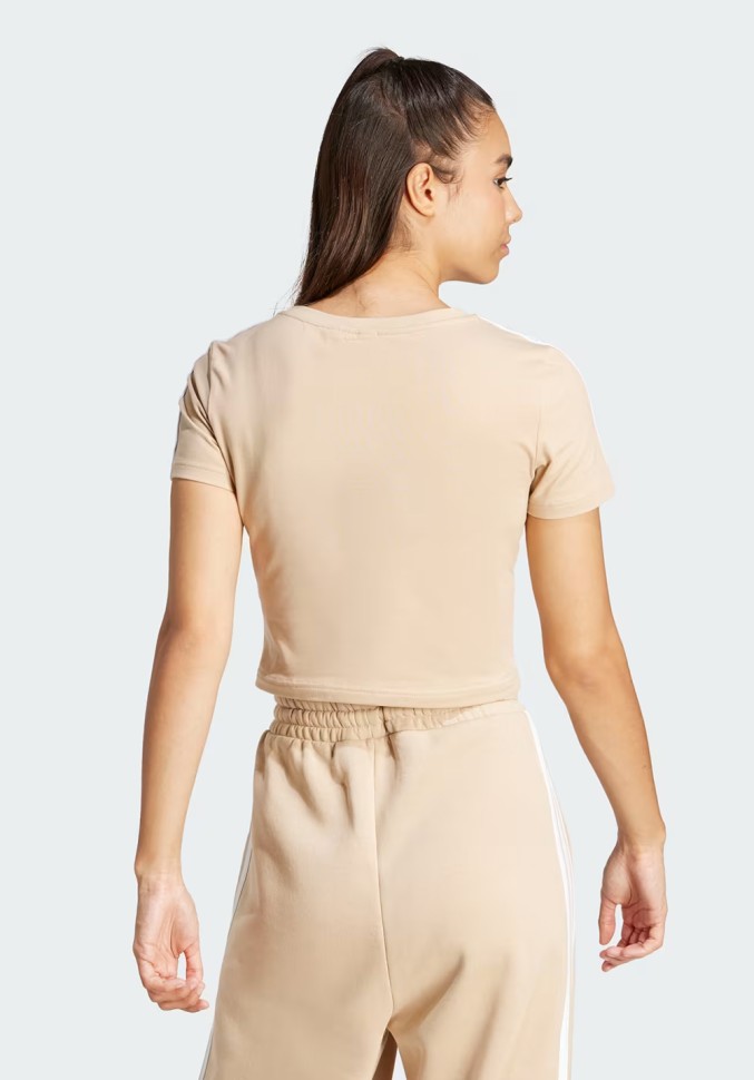 Футболка жіноча Adidas W 3S BABY T бежева IR6114 изображение 3