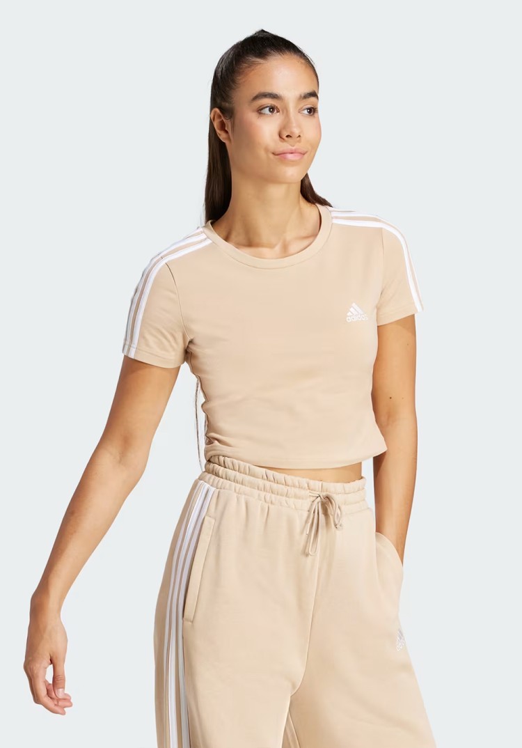 Футболка жіноча Adidas W 3S BABY T бежева IR6114 изображение 4