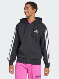 Толстовка чоловіча Adidas M 3S FT FZ HD чорна JD1877 изображение 2