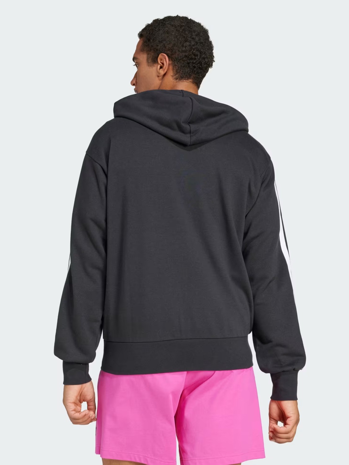 Толстовка чоловіча Adidas M 3S FT FZ HD чорна JD1877 изображение 3