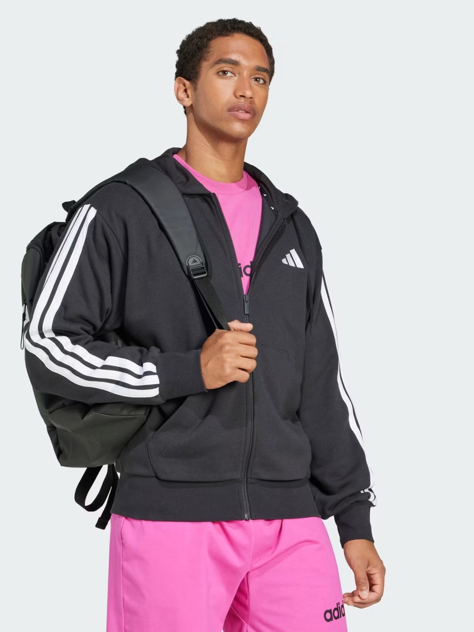 Толстовка мужская Adidas M 3S FT FZ HD черная JD1877 — фото 4 — Sport City Толстовка мужская Adidas M 3S FT FZ HD черная JD1877 — фото 4
