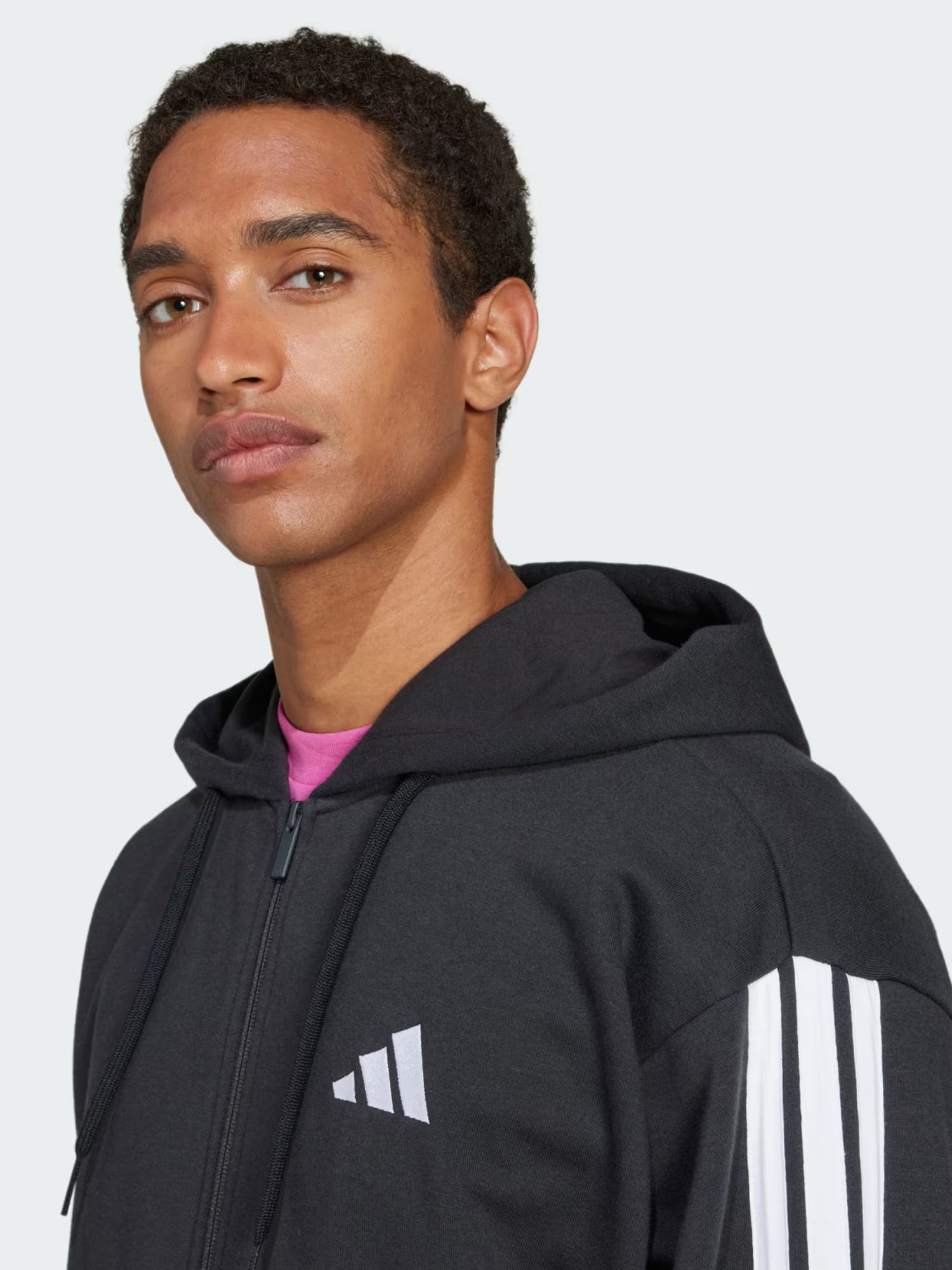 Толстовка чоловіча Adidas M 3S FT FZ HD чорна JD1877 изображение 5