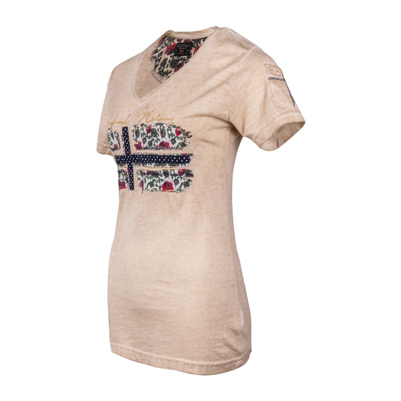 Футболка жіноча Geographical Norway бежева SR602-125 изображение 1