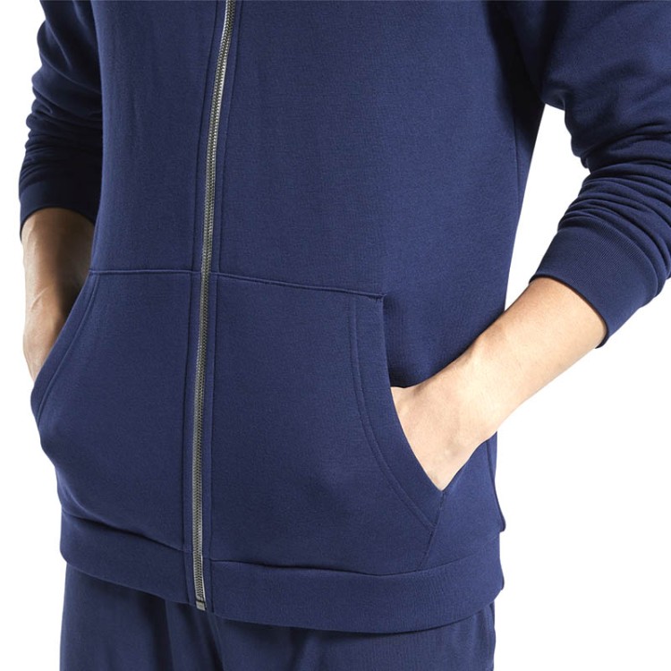 Толстовка мужская Reebok Training Essentials Fleece Zip Up синяя FU3230 изображение 5