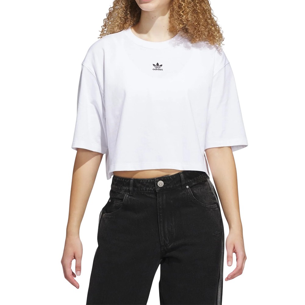 Футболка женская Adidas ESS CROP TEE белая JJ3385