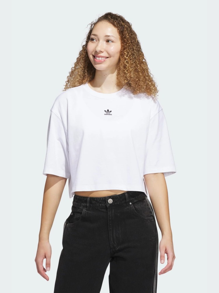 Футболка жіноча Adidas ESS CROP TEE біла JJ3385 изображение 2