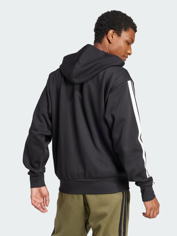 Толстовка мужская Adidas M 3S FL FZ HD черная JD1870 изображение 3