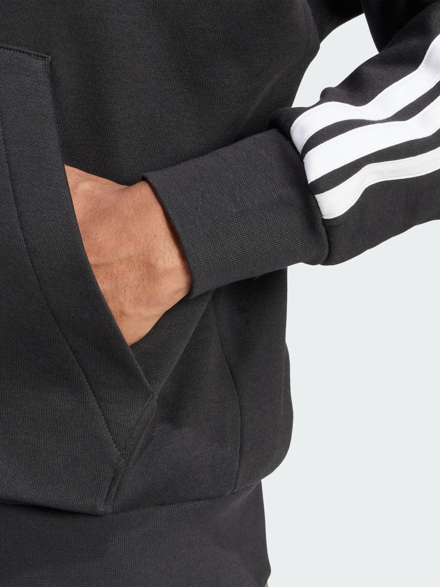 Толстовка мужская Adidas M 3S FL FZ HD черная JD1870 изображение 6